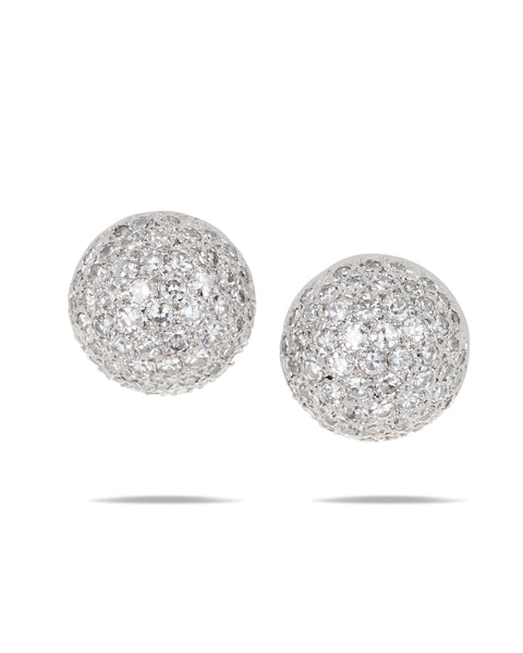 Diamond Bombe Earclips, 1940's