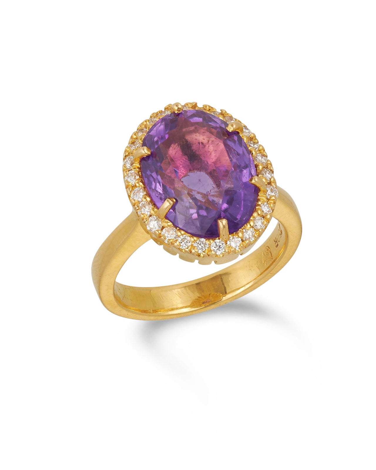 Contemporary amethyst & diamond ring