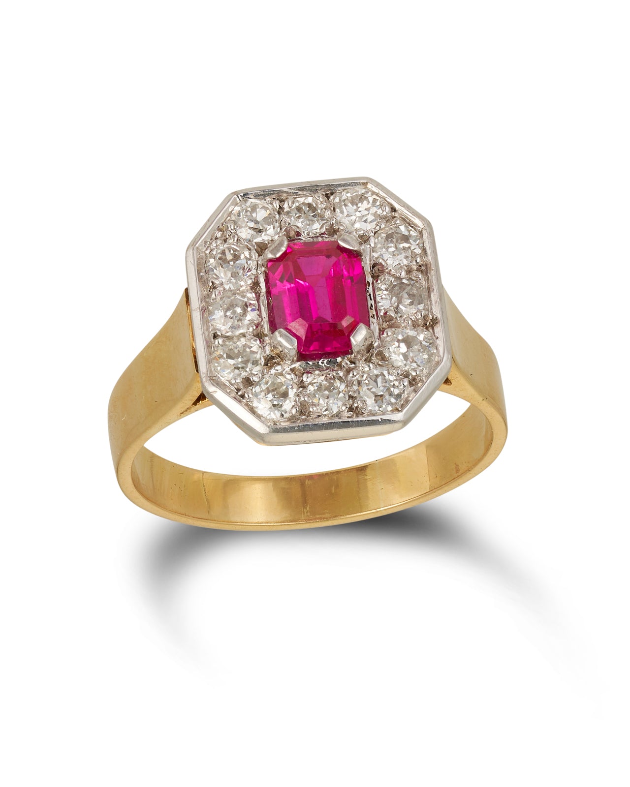 Diamond & Synthetic Ruby Ring
