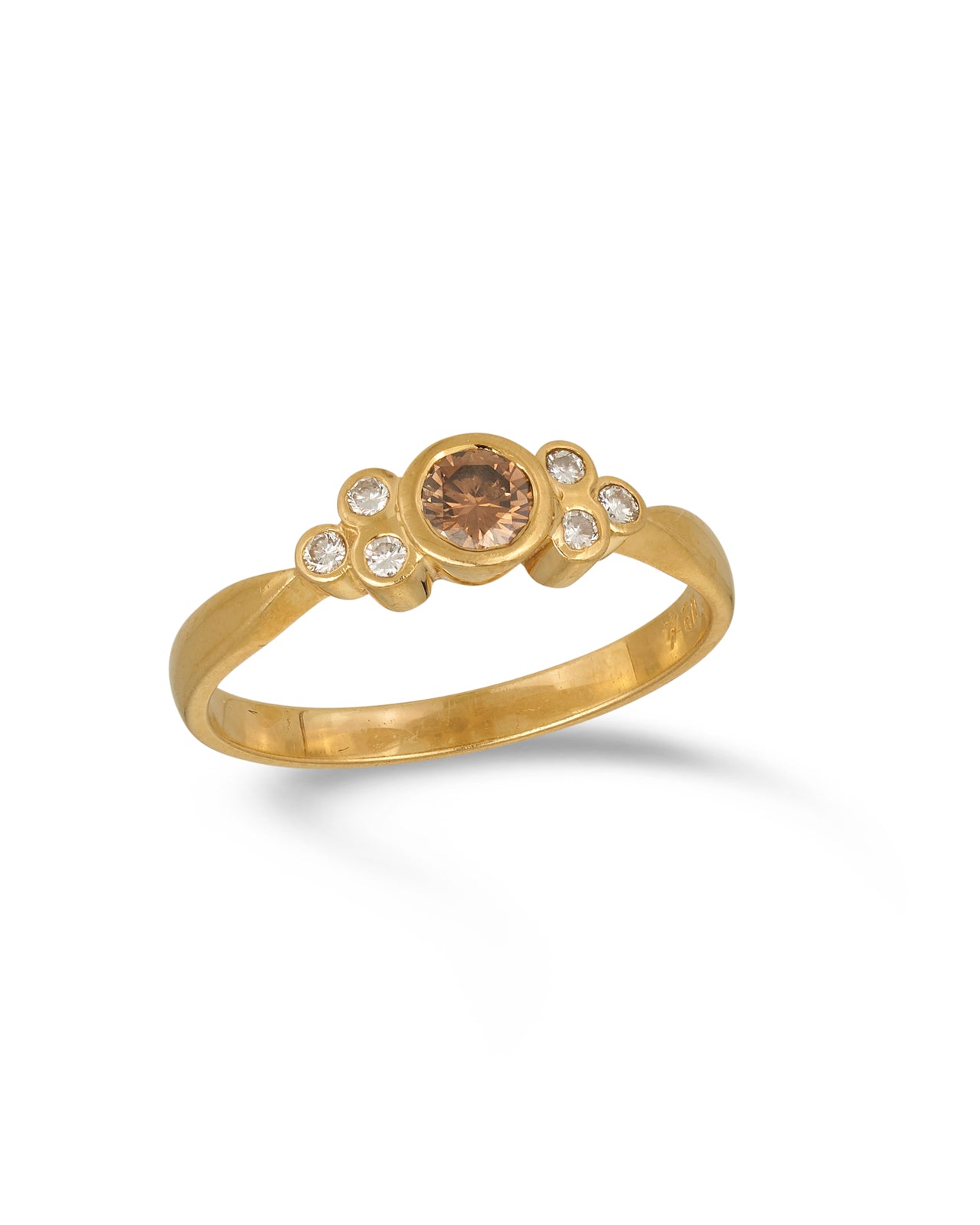 Australian Cognac & White Diamond Ring