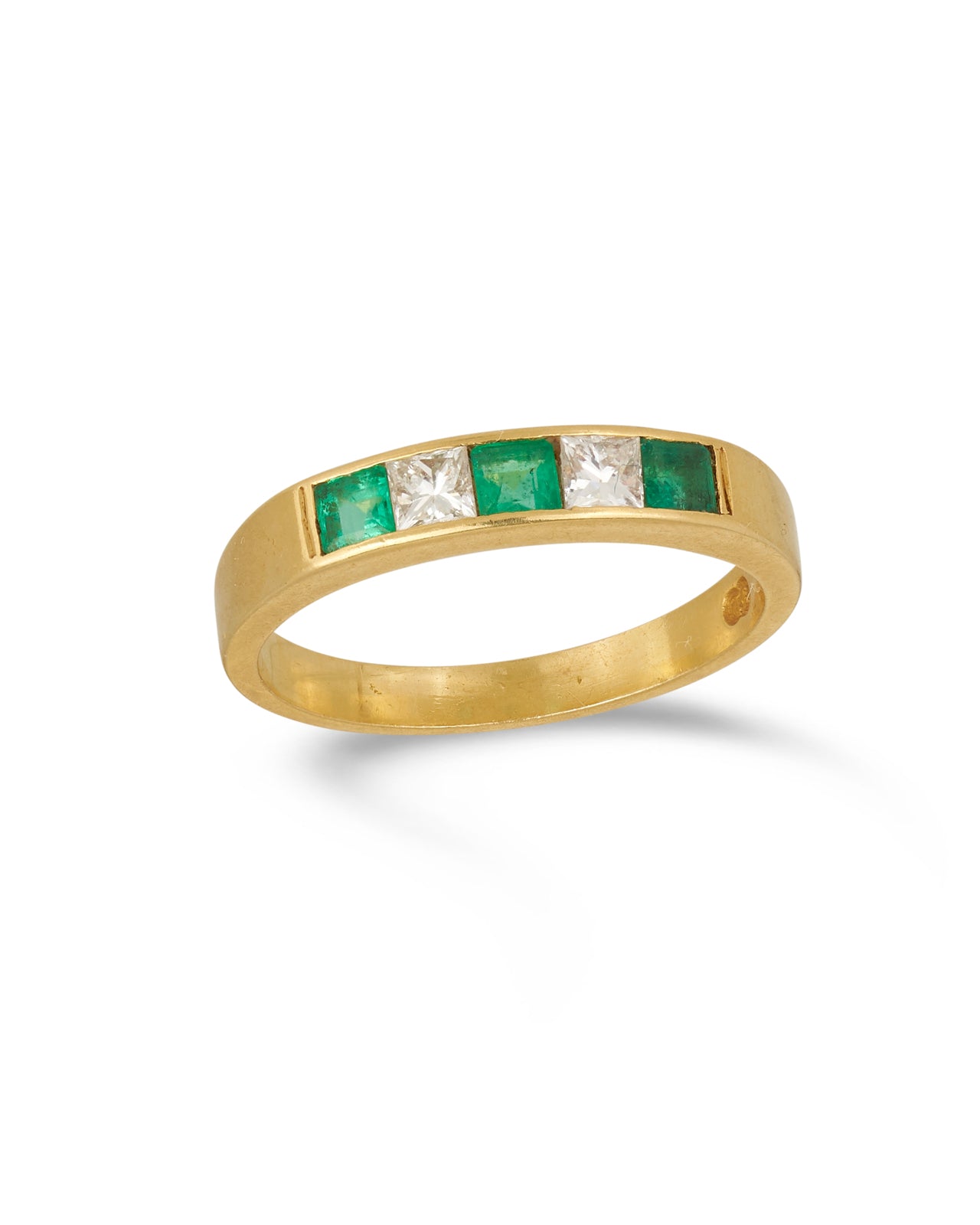 Emerald & diamond bridge eternity ring