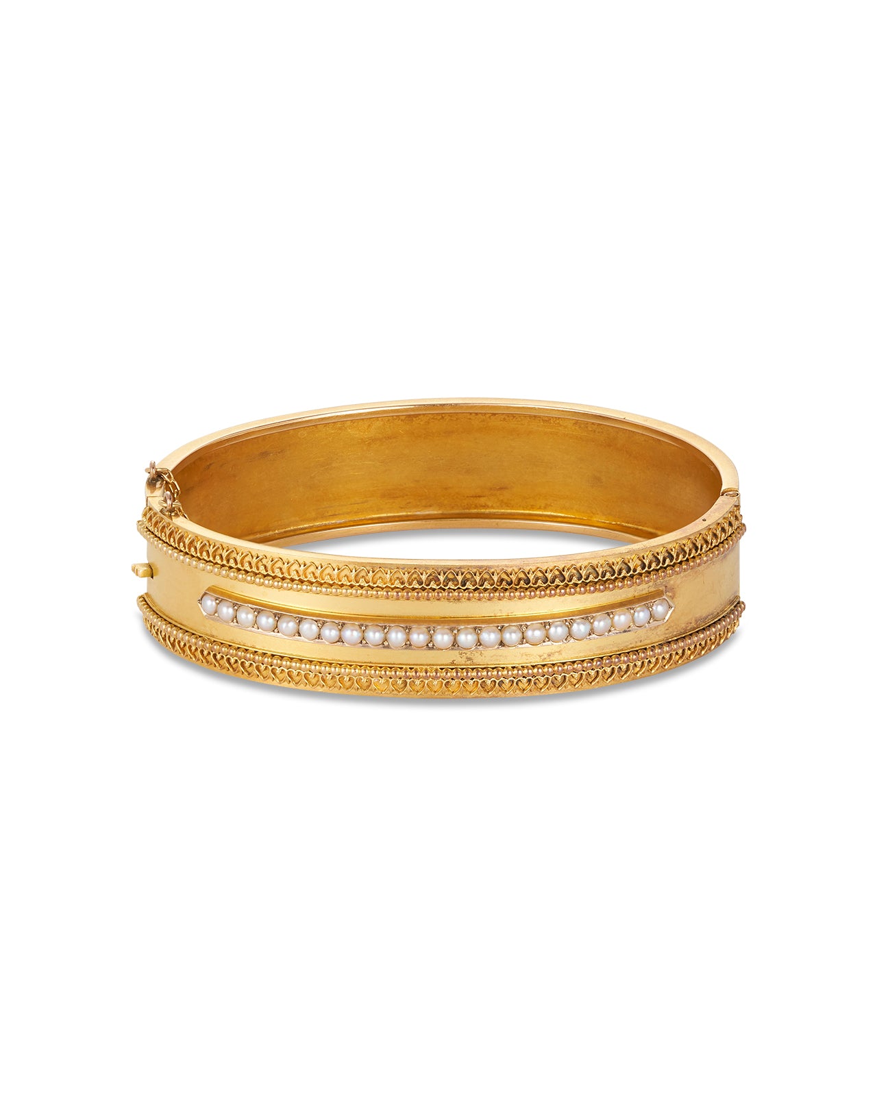 Victorian Gold & Seed Pearl Bangle, c 1880