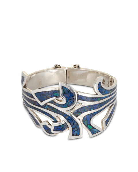 Vintage Mexican Silver & Turquoise Bangle