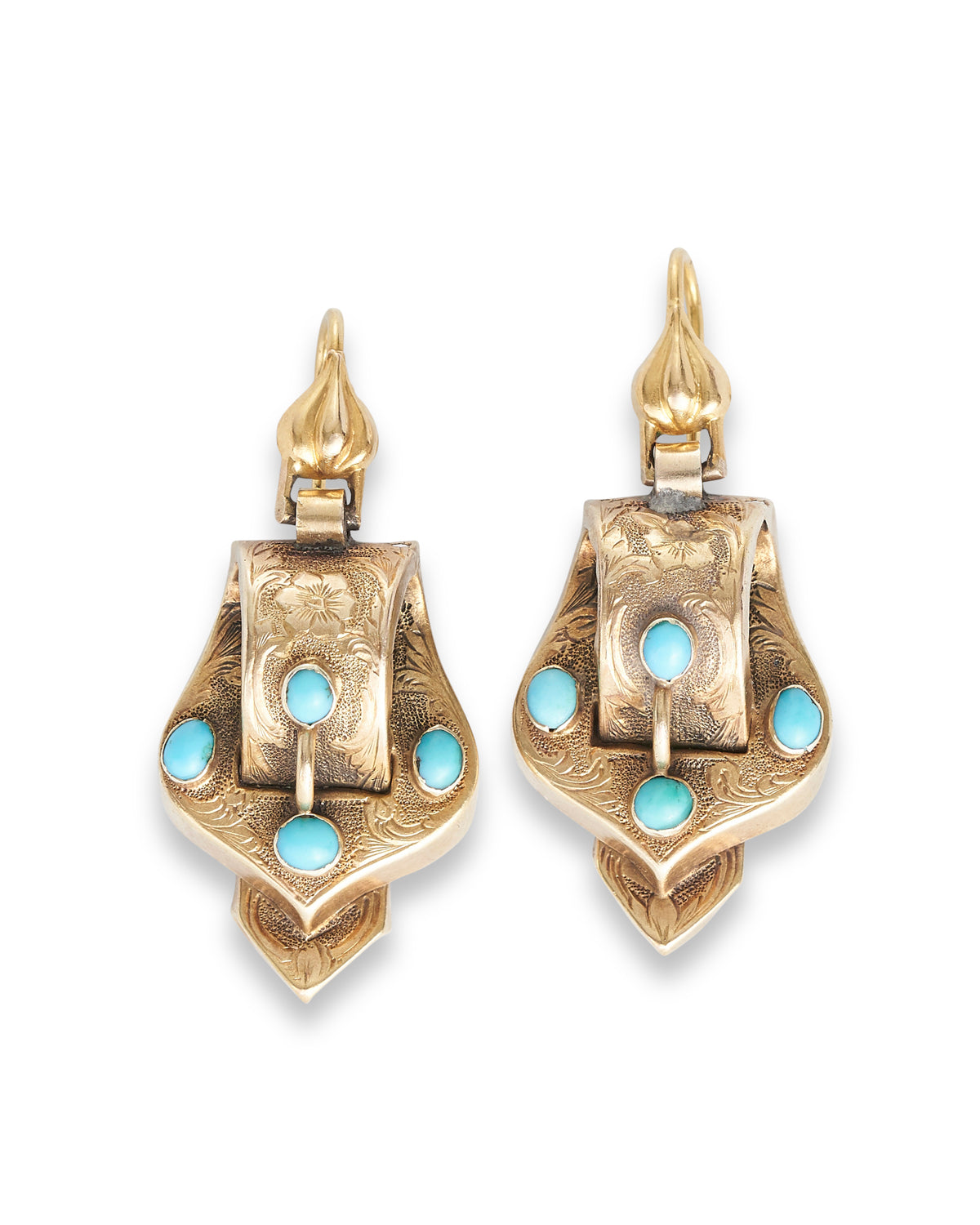 Victorian Gold & Turquoise Earrings