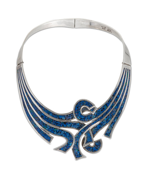 Vintage Mexican Silver & Turquoise Collar, Taxco