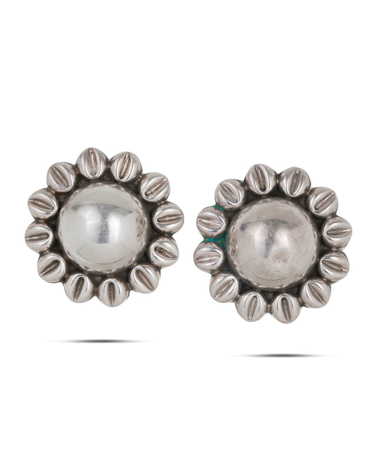 Vintage Mexican Silver Flower Earrings
