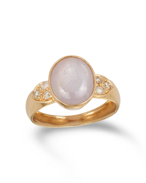 Vintage Star Sapphire & Diamond Ring