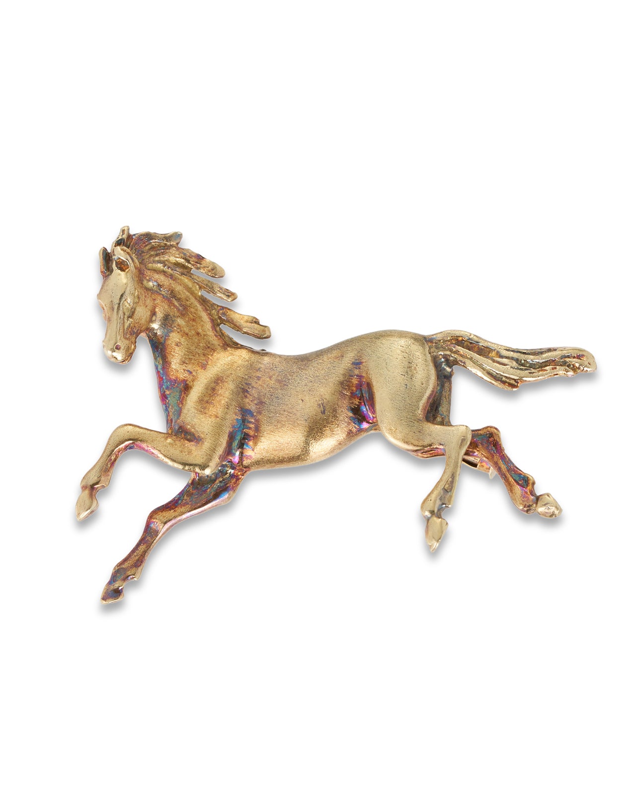 Vintage Gold Horse Equestrian Brooch