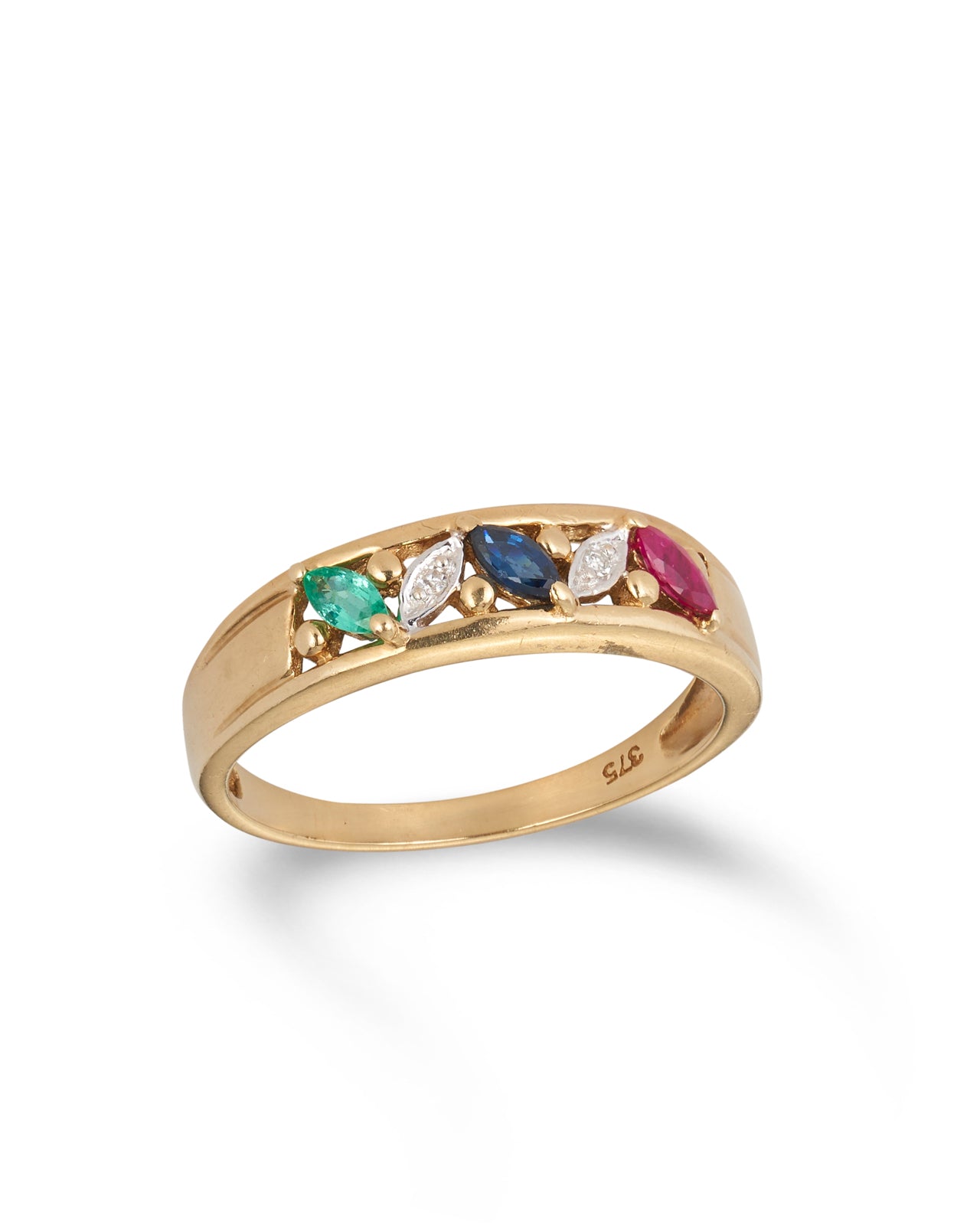 Ruby, Diamond, Sapphire & Emerald Eternity Ring