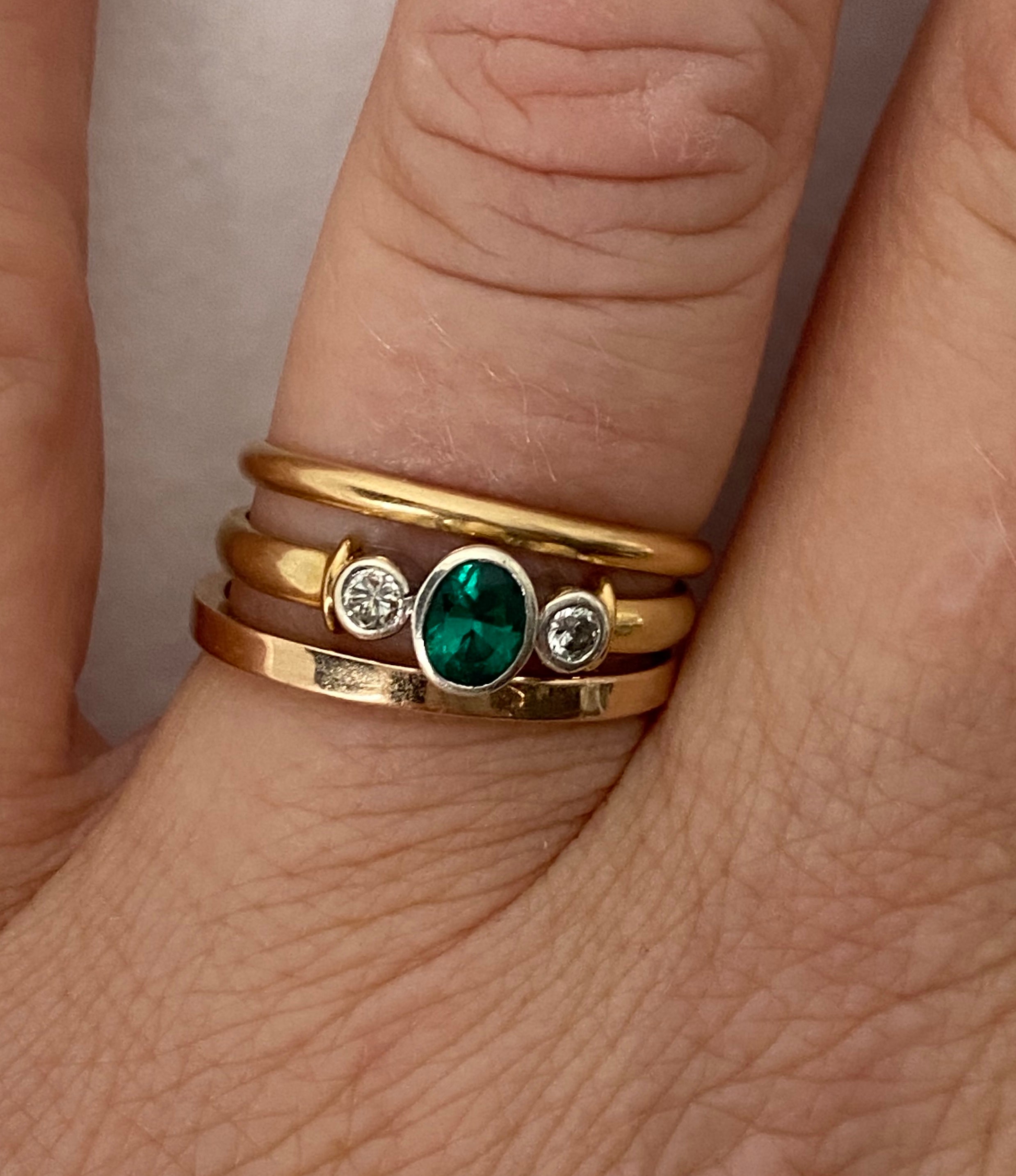 Vintage Emerald & Diamond Dress Ring