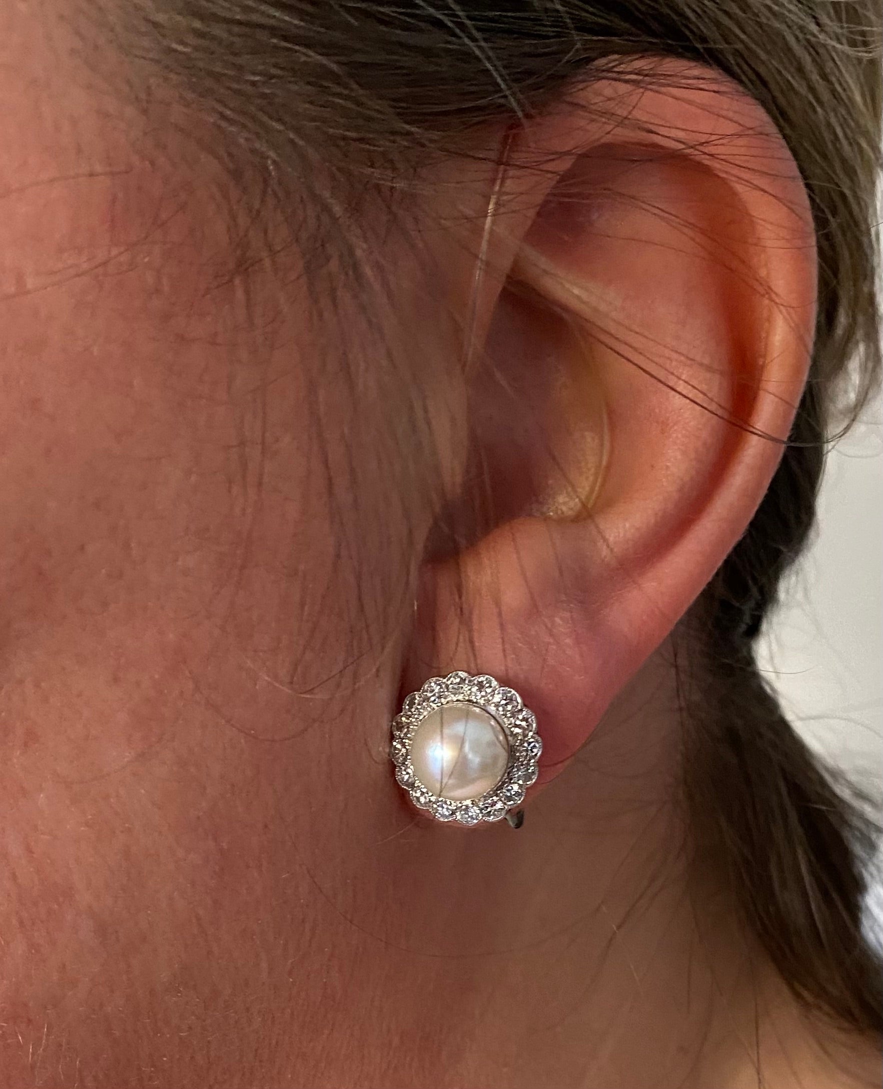 Pearl & Diamond Earrings