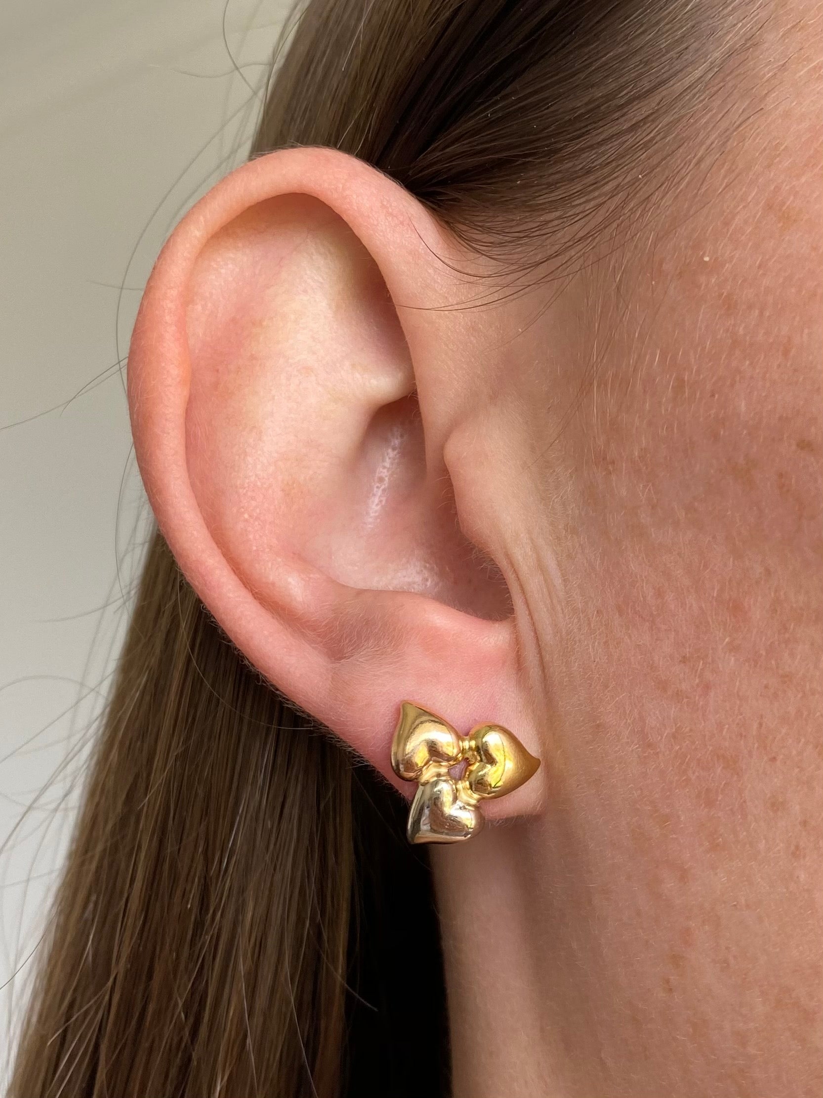 Modern Gold Heart Earrings