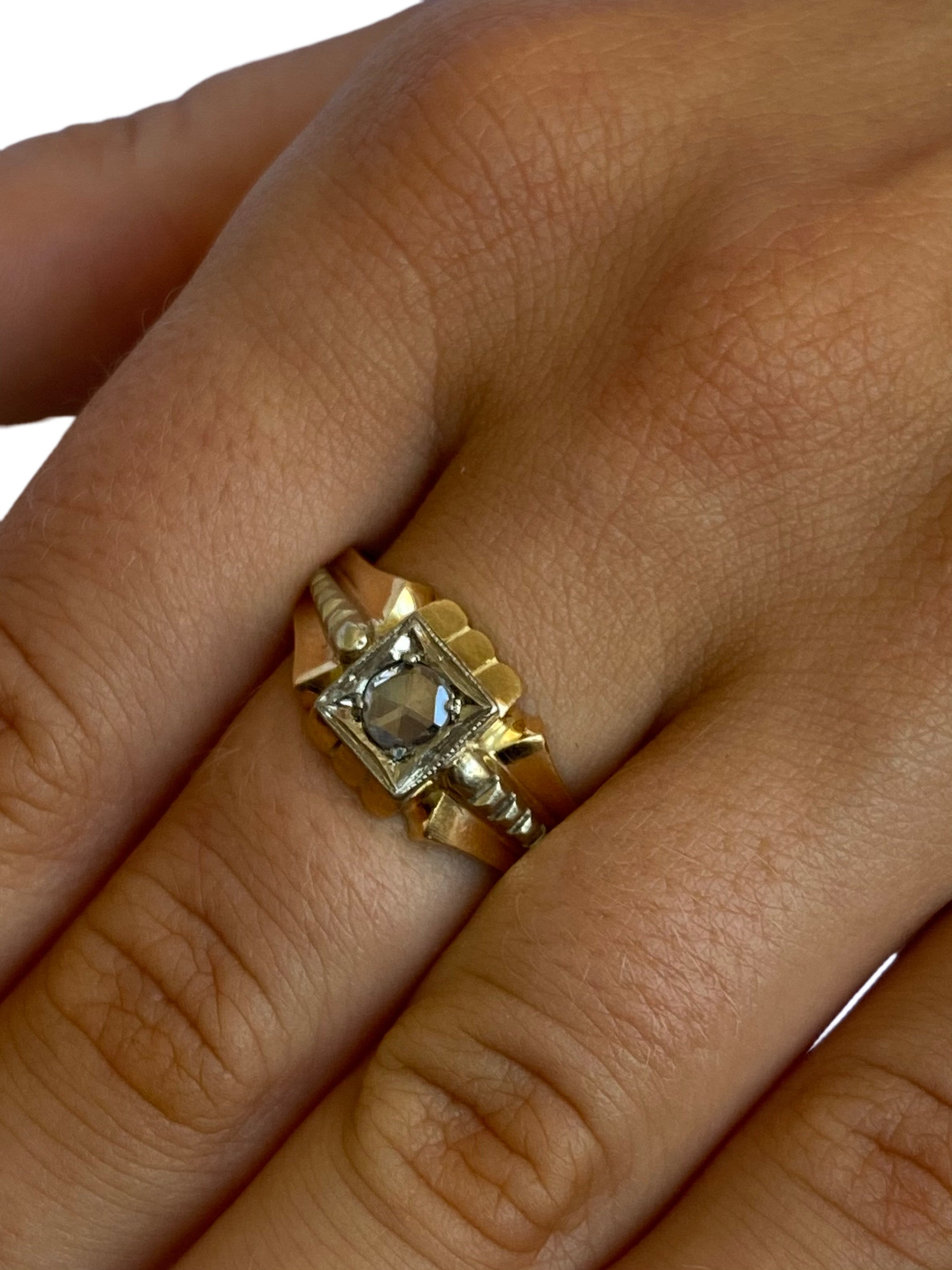 Vintage European Rose Cut Diamond Ring
