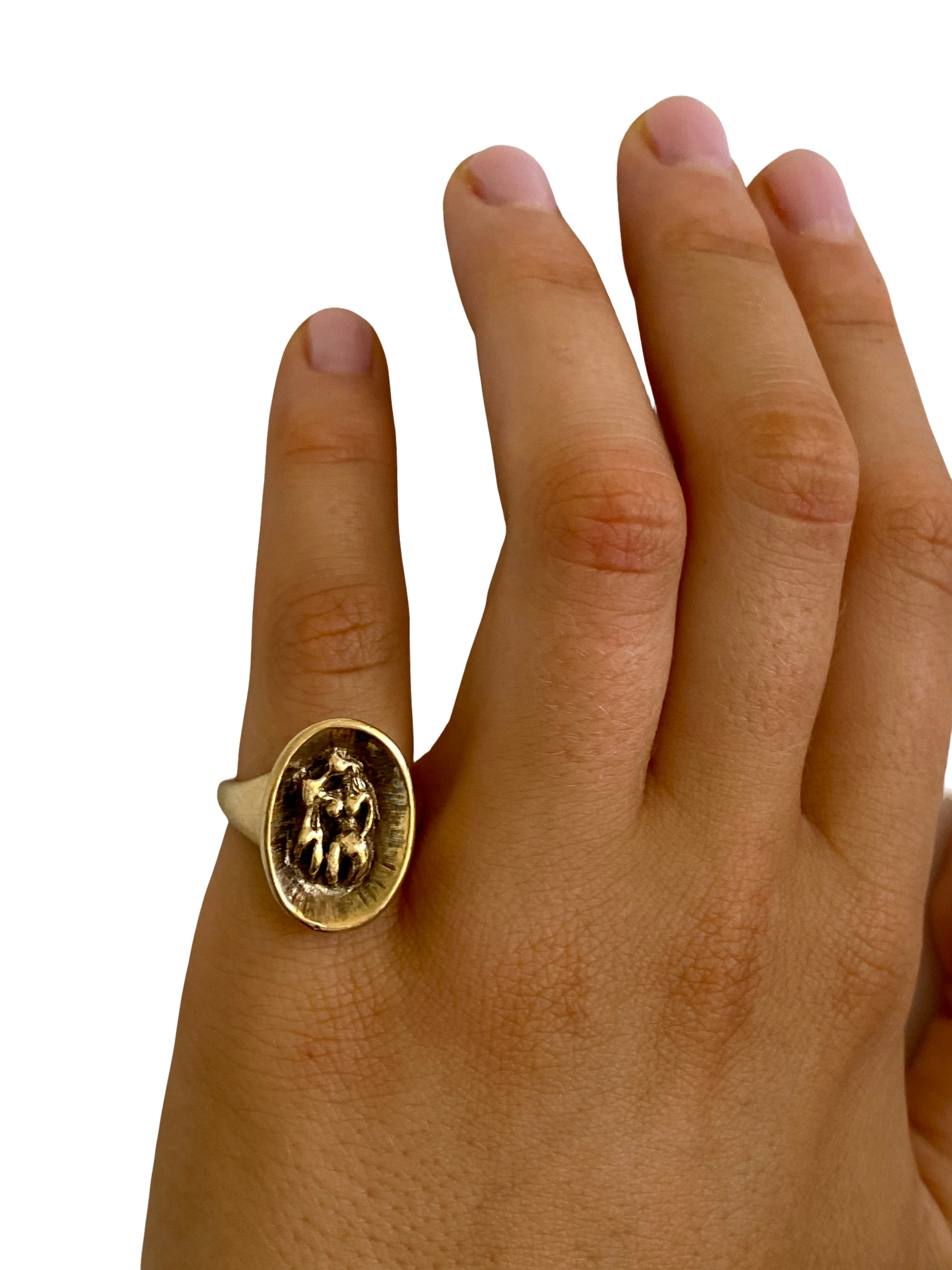 Mid-Century Modern Gold Signet Ring