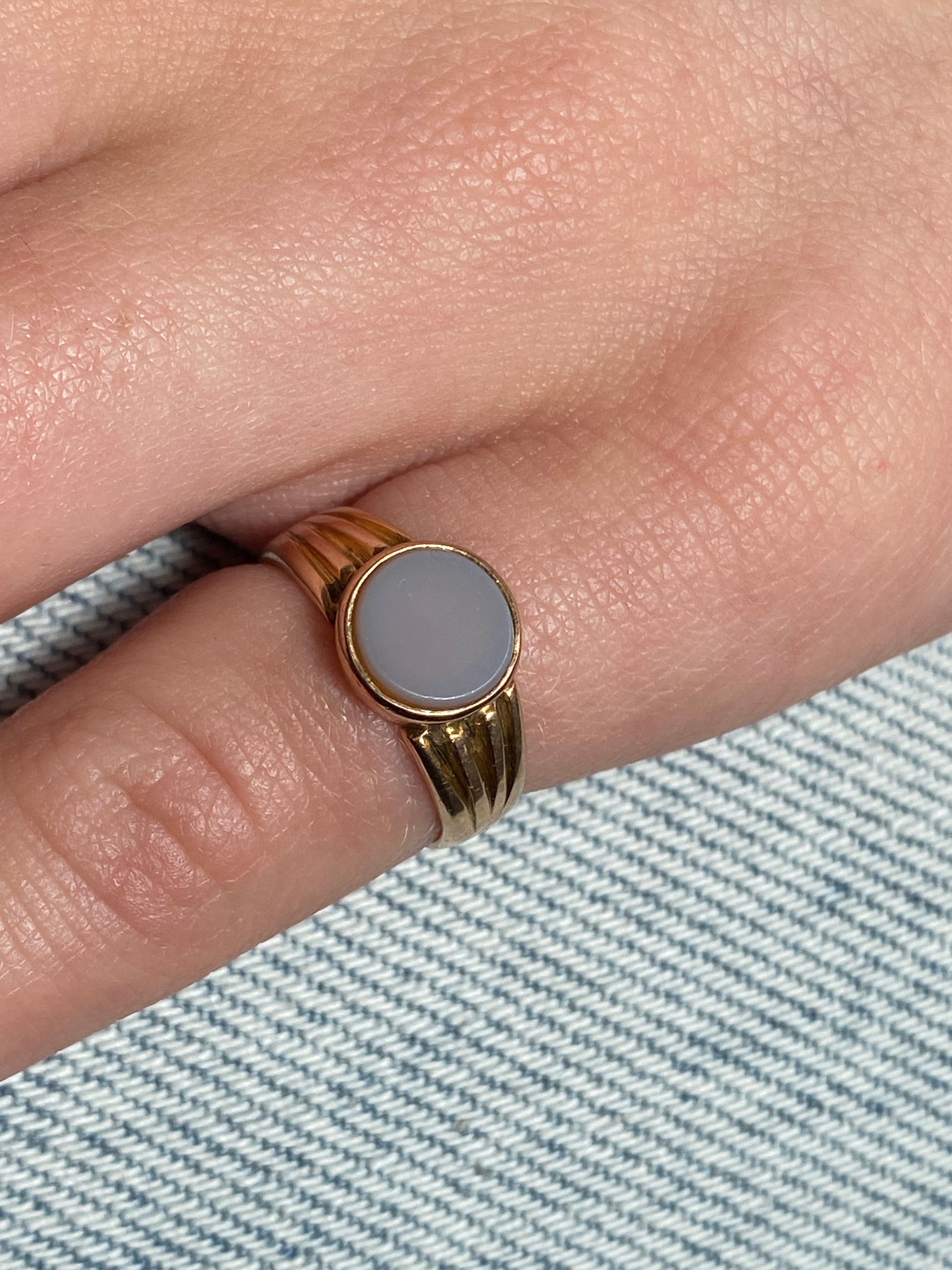 Antique Chalcedony Signet Ring