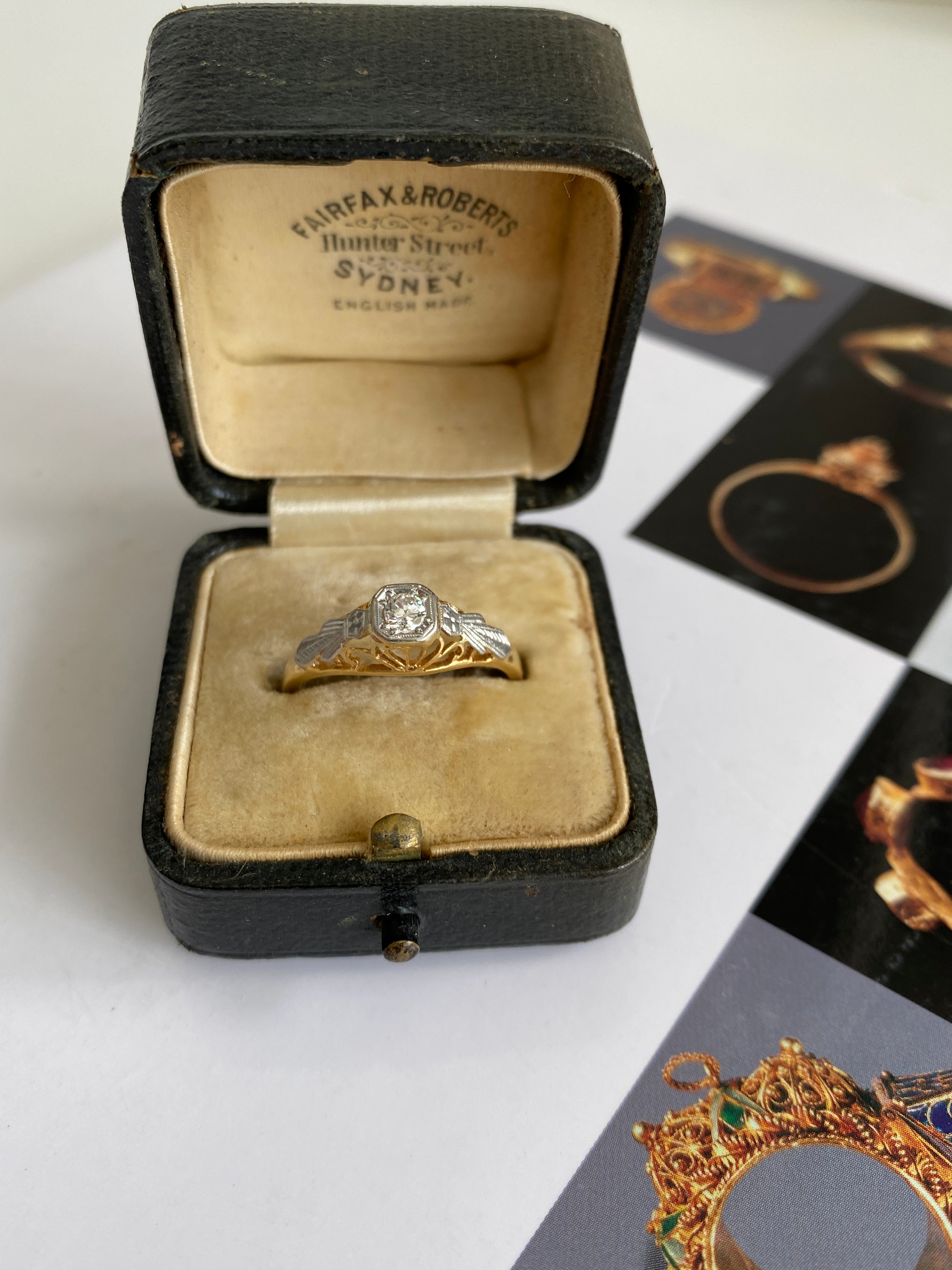 1930s Diamond Engagement Ring with Side Stones – Vintage Diamond Ring