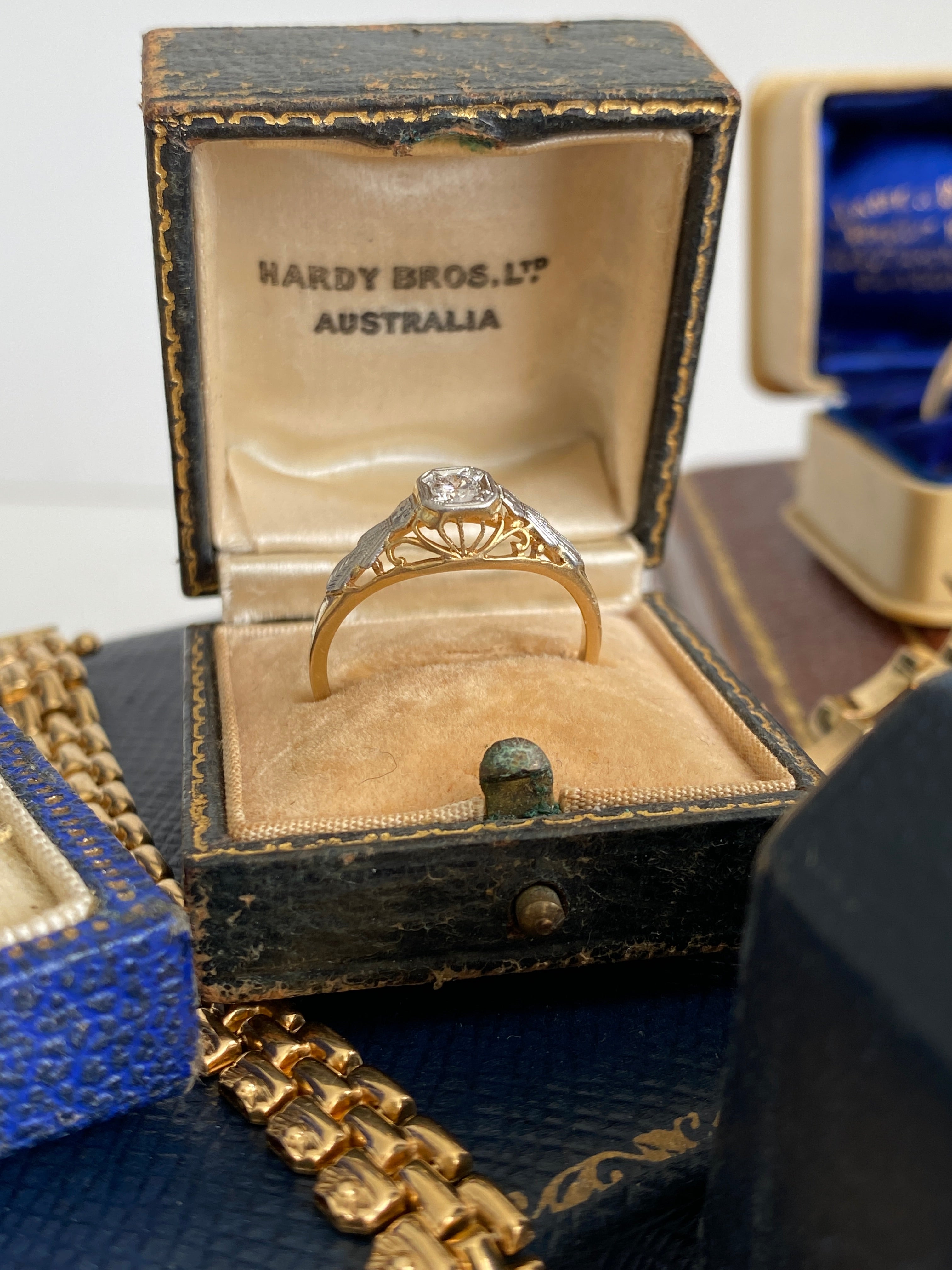 Art Deco Style 5.11 Carat Black Opal and Diamond Ring
