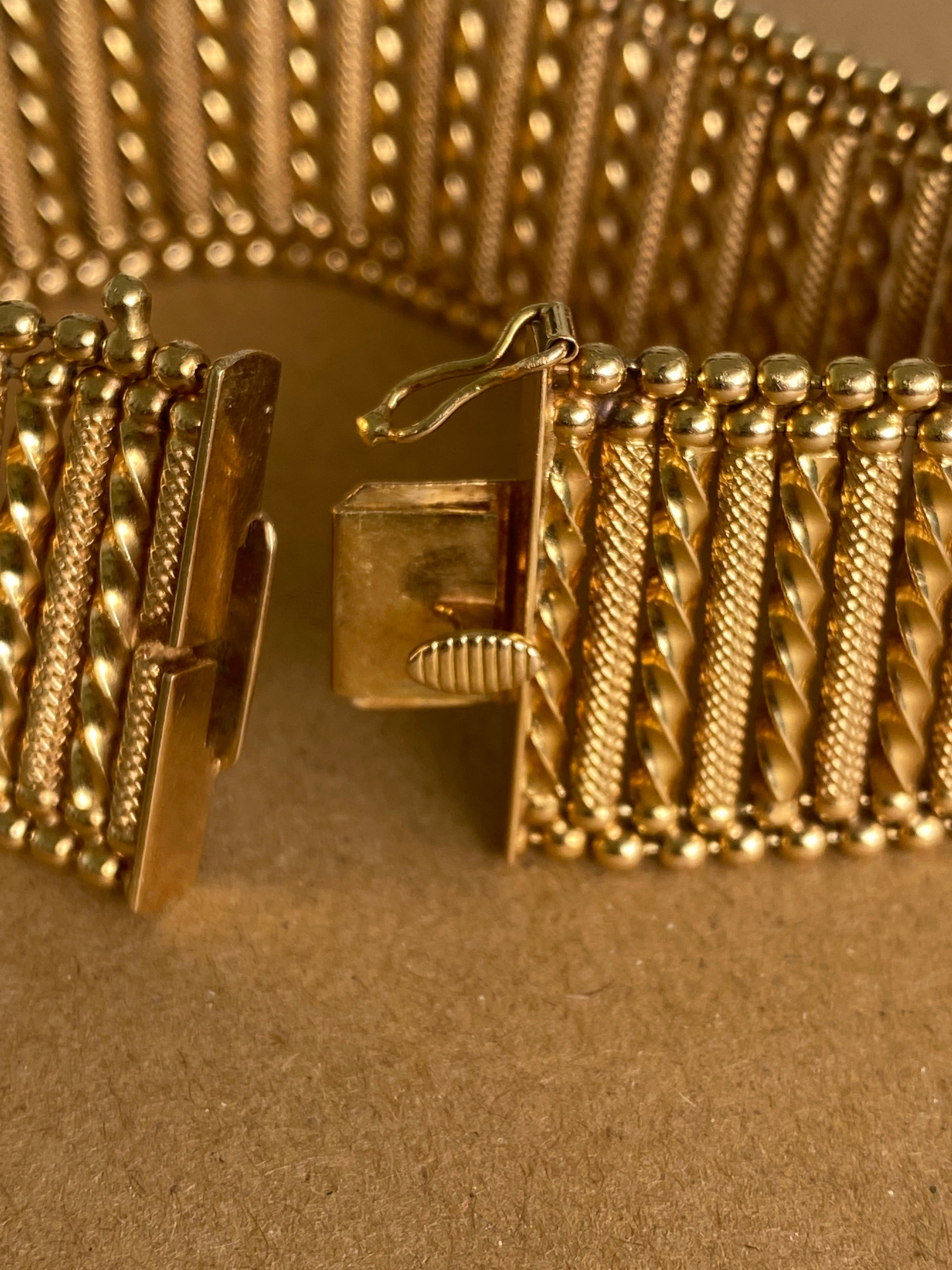 Vintage Italian Gold Mesh Bracelet, 1960s