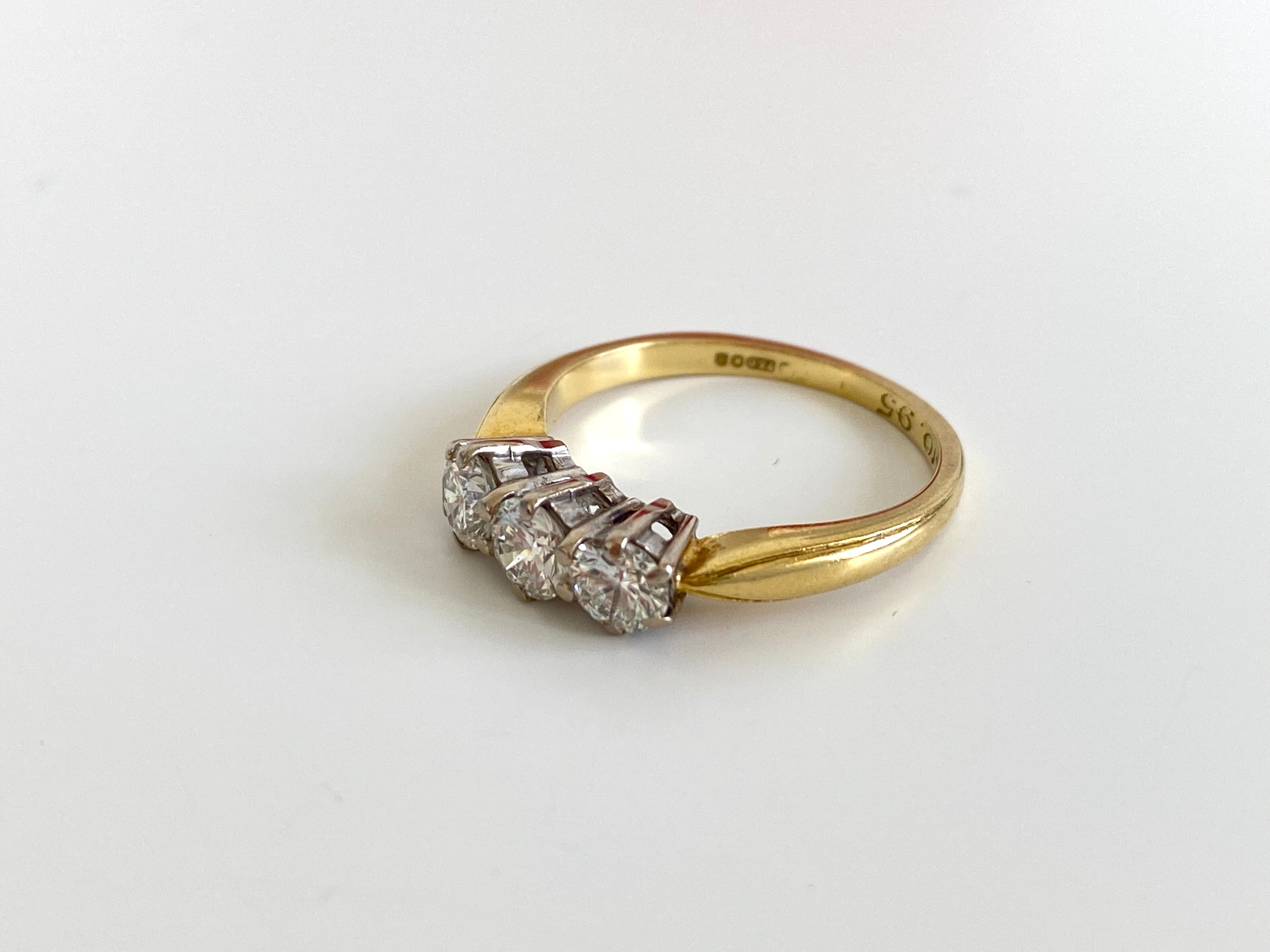 Vintage Three Stone Diamond Eternity Ring