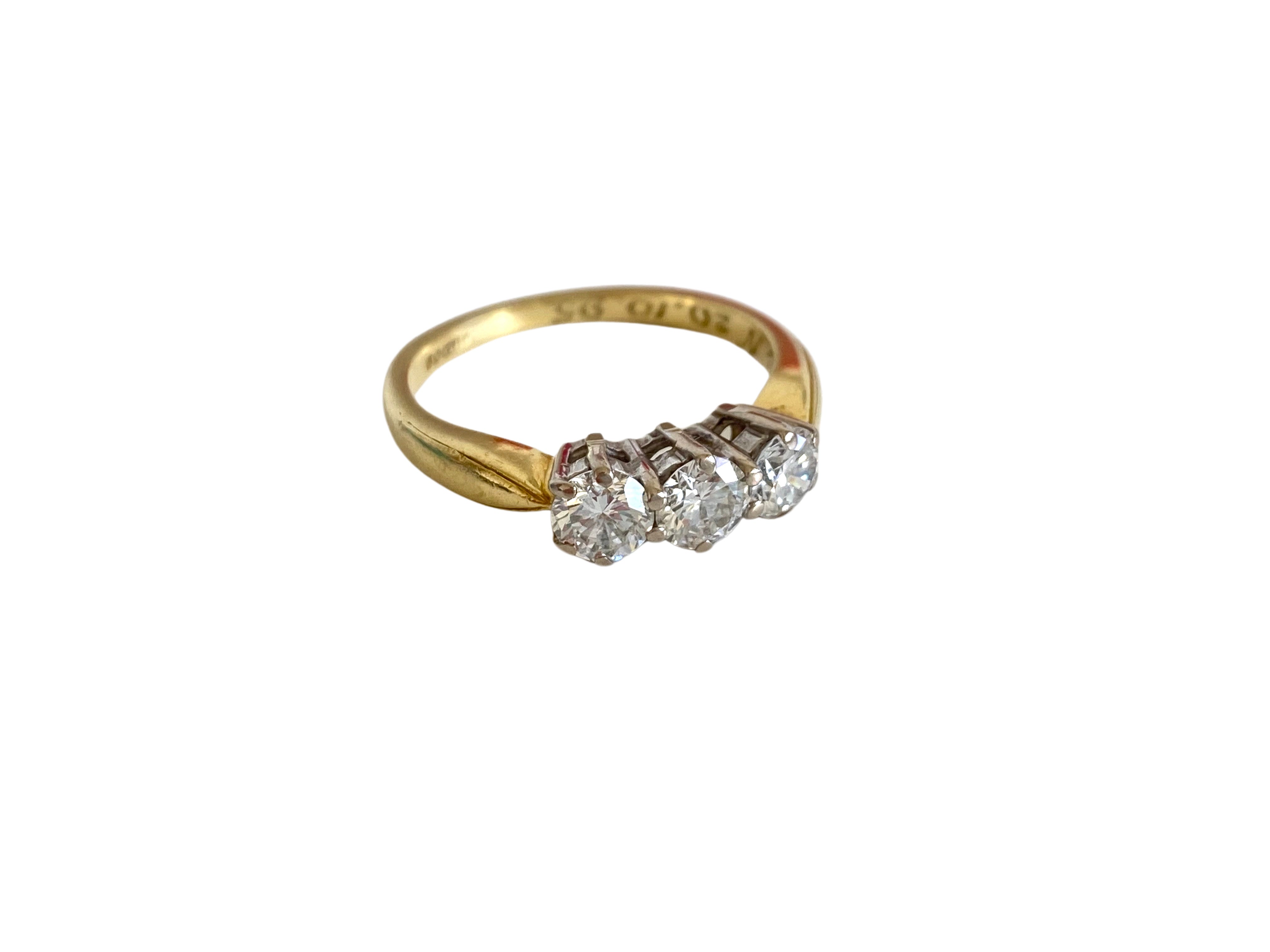 Vintage Three Stone Diamond Eternity Ring