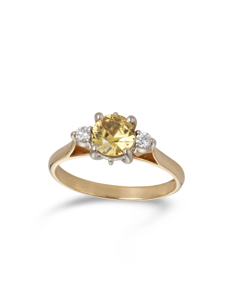 Vintage Australian Sapphire & Diamond Ring