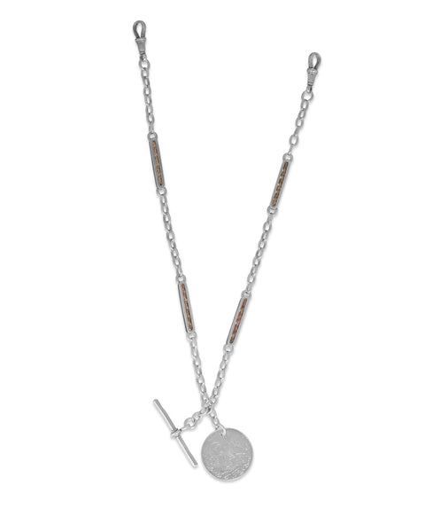 Antique Sterling Silver Watch Chain, circa 1910