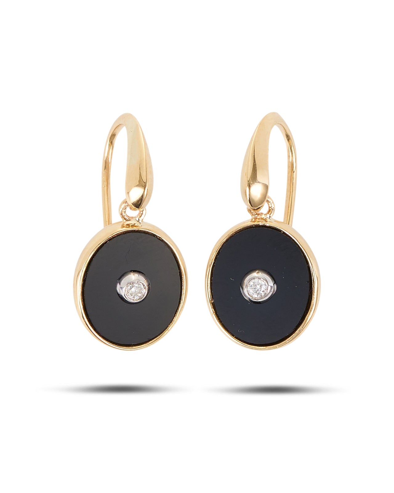 Art Deco Style Onyx & Diamond Earrings