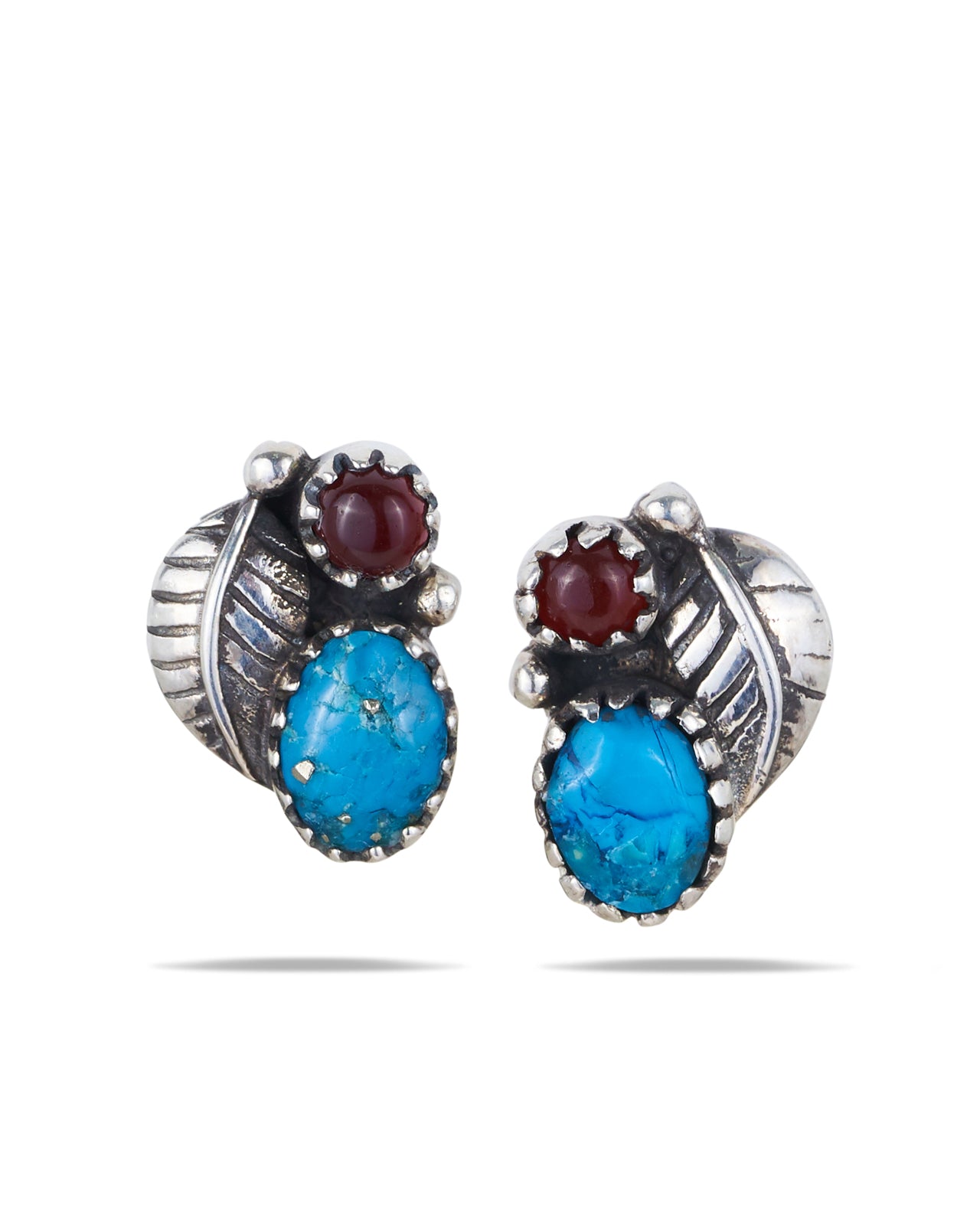 Native American turquoise and carnelian earrings