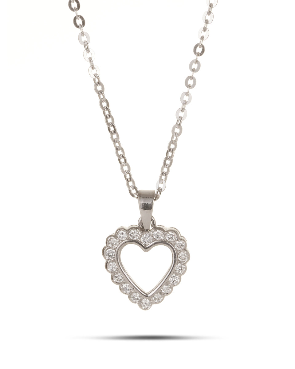 Diamond Heart Pendant on Chain