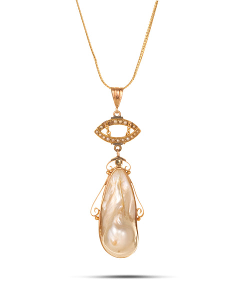 Antique Australian Pearl Pendant, Duggin, Shappere & Co. 1900's.