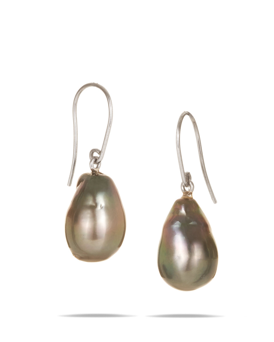Pair of Tahitian Pearl Drop Earrings