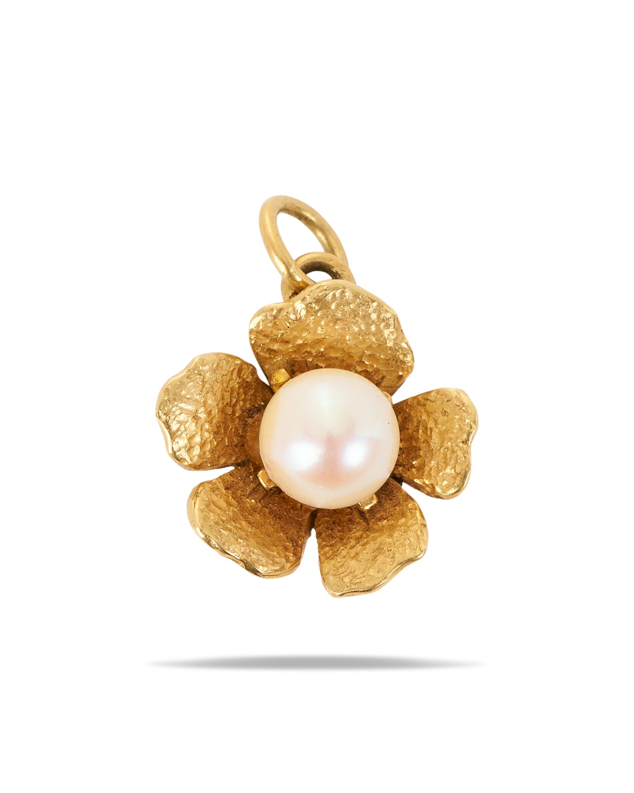Vintage Gold & Pearl Flower Pendant