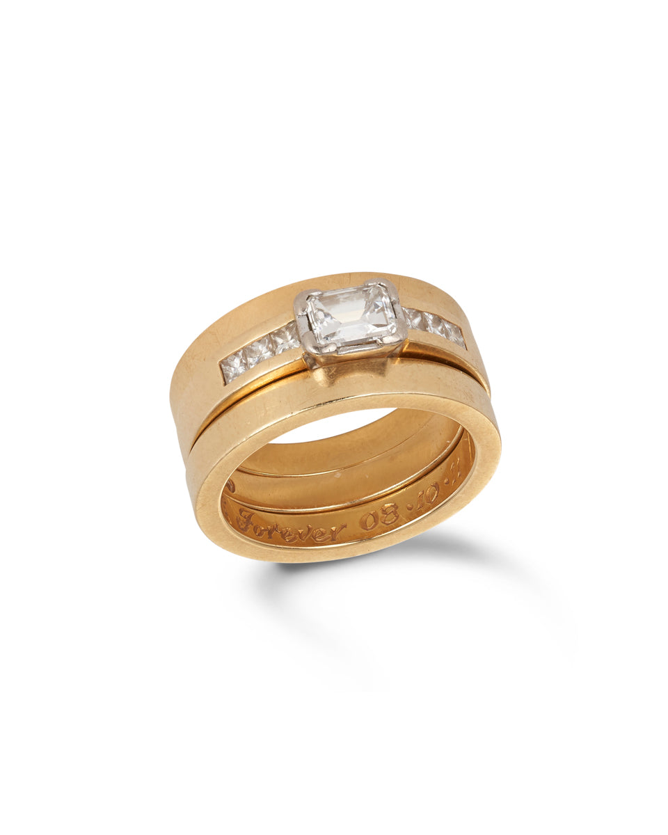 Diamond Engagement Ring & Matching Bands